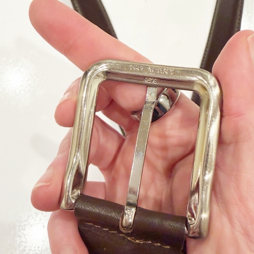 Officina Artigiana Brown Leather Made in Italy Belt size 40 - Picture 7 of 7